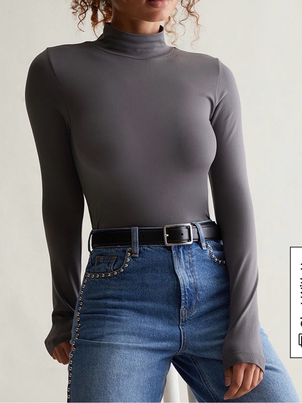 Pacsun Luxe High Neck Long Sleeve Top